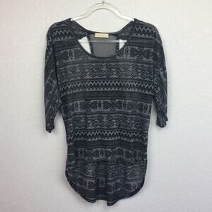 Patterned Gray Women's Top